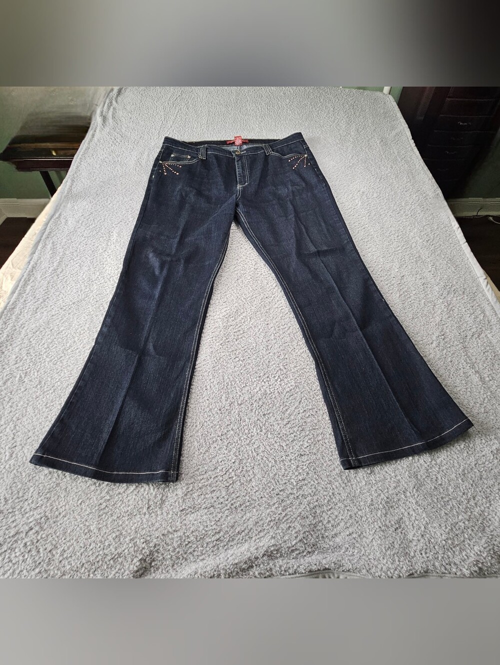 COS Dark Indigo Wide-Leg Jeans with Stud Accents